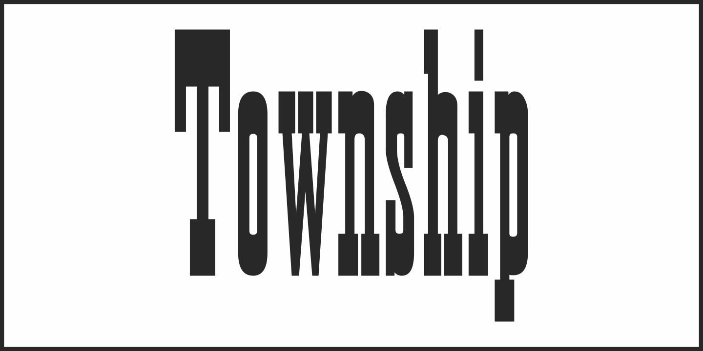 Przykładowa czcionka Township JNL #5